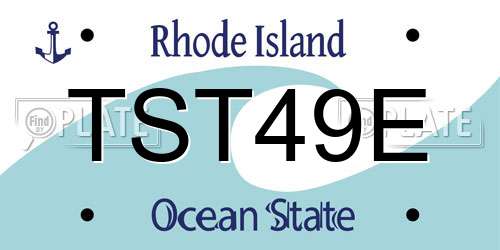 TST49E Rhode Island License Plate