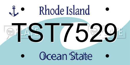 TST7529 Rhode Island License Plate