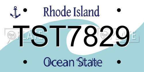 TST7829 Rhode Island License Plate