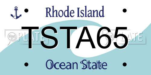 TSTA65 Rhode Island License Plate