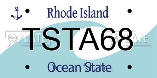 TSTA68 Rhode Island License Plate