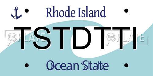 TSTDTTI Rhode Island License Plate