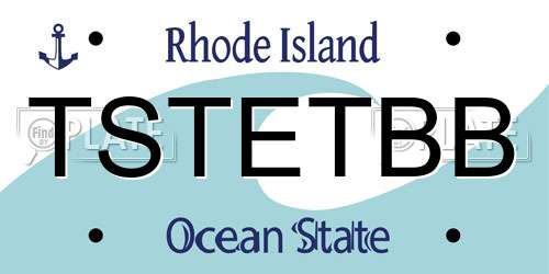 TSTETBB Rhode Island License Plate