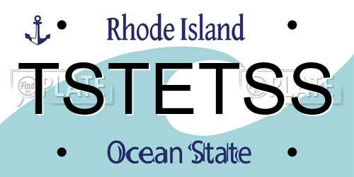 TSTETSS Rhode Island License Plate