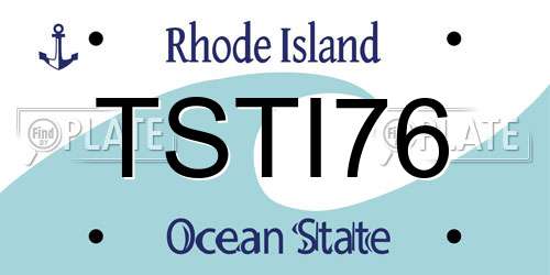 TSTI76 Rhode Island License Plate
