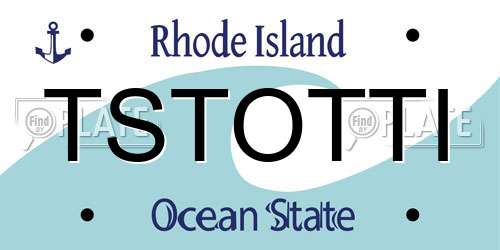TSTOTTI Rhode Island License Plate