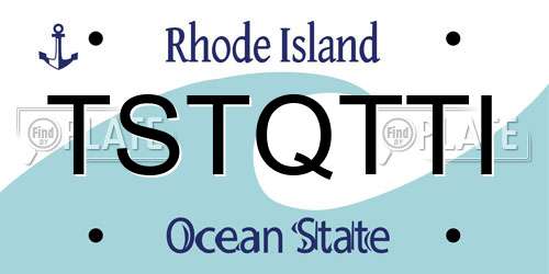 TSTQTTI Rhode Island License Plate