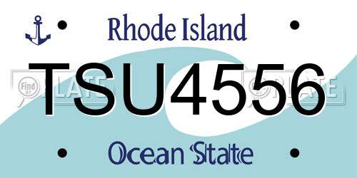 TSU4556 Rhode Island License Plate