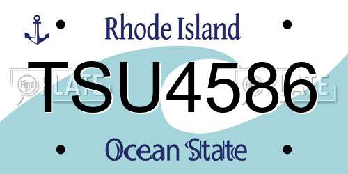 TSU4586 Rhode Island License Plate