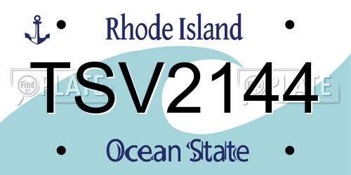 TSV2144 Rhode Island License Plate