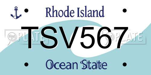 TSV567 Rhode Island License Plate