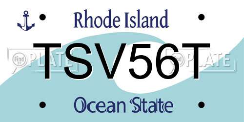 TSV56T Rhode Island License Plate