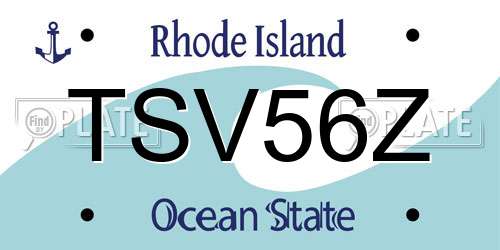 TSV56Z Rhode Island License Plate