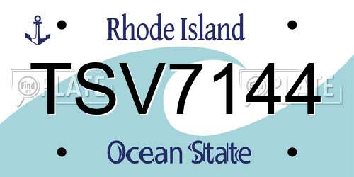TSV7144 Rhode Island License Plate