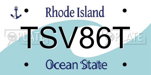 TSV86T Rhode Island License Plate