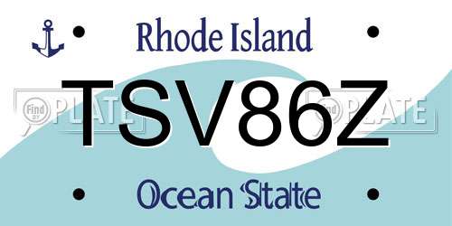 TSV86Z Rhode Island License Plate