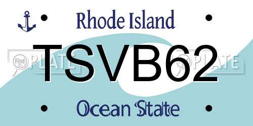 TSVB62 Rhode Island License Plate