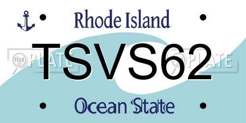 TSVS62 Rhode Island License Plate
