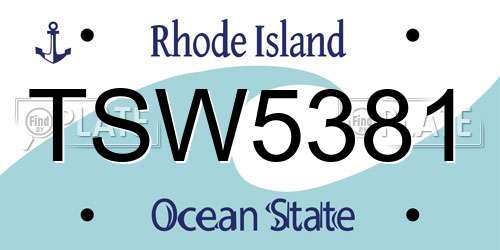 TSW5381 Rhode Island License Plate