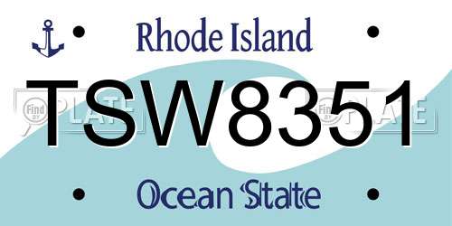 TSW8351 Rhode Island License Plate