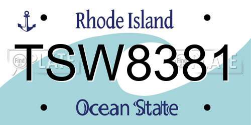 TSW8381 Rhode Island License Plate