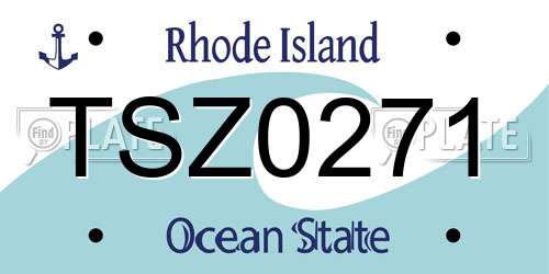 TSZ0271 Rhode Island License Plate
