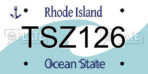 TSZ126 Rhode Island License Plate