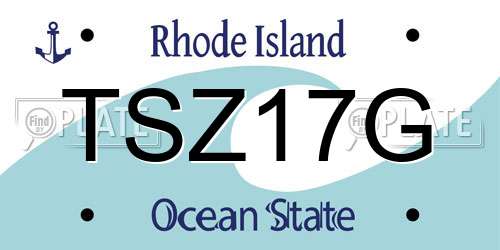 TSZ17G Rhode Island License Plate