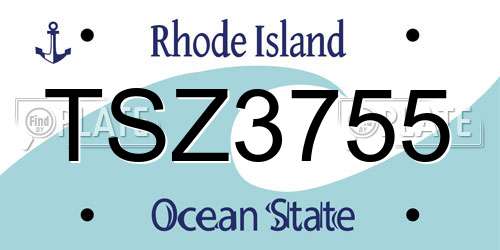 TSZ3755 Rhode Island License Plate