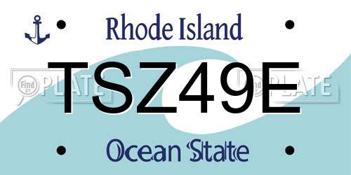 TSZ49E Rhode Island License Plate
