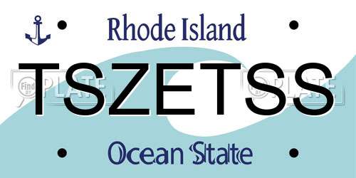 TSZETSS Rhode Island License Plate