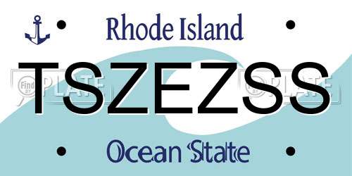 TSZEZSS Rhode Island License Plate