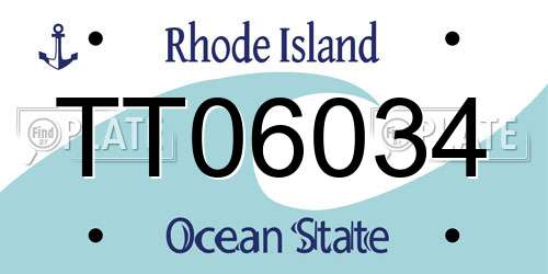 TT06034 Rhode Island License Plate
