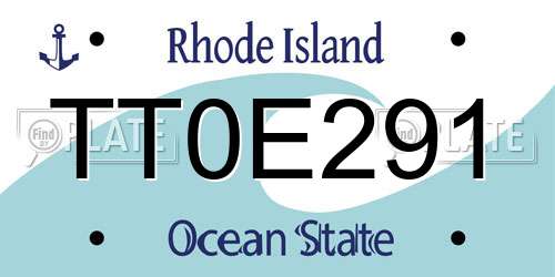 TT0E291 Rhode Island License Plate