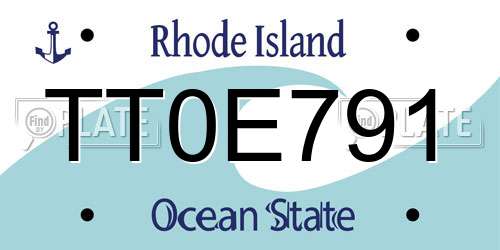 TT0E791 Rhode Island License Plate