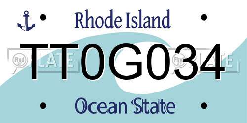 TT0G034 Rhode Island License Plate
