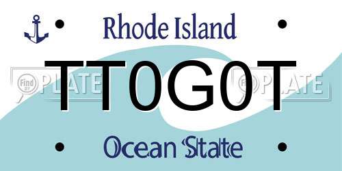 TT0G0T Rhode Island License Plate