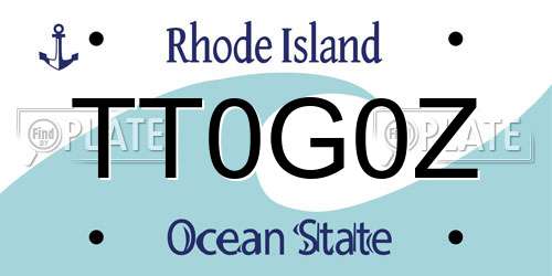 TT0G0Z Rhode Island License Plate