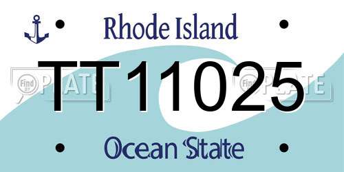TT11025 Rhode Island License Plate