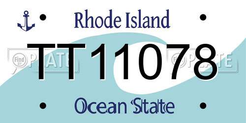 TT11078 Rhode Island License Plate