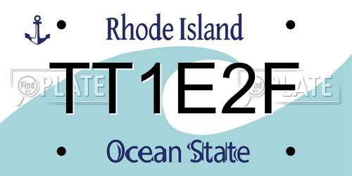 TT1E2F Rhode Island License Plate