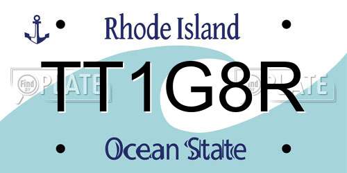 TT1G8R Rhode Island License Plate