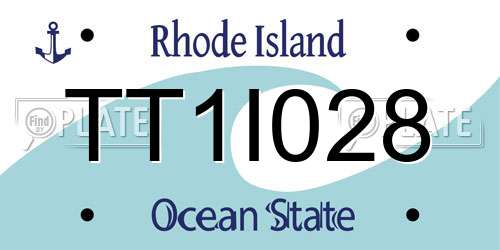 TT1I028 Rhode Island License Plate