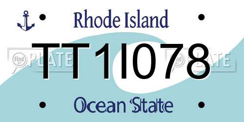 TT1I078 Rhode Island License Plate