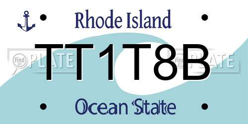 TT1T8B Rhode Island License Plate