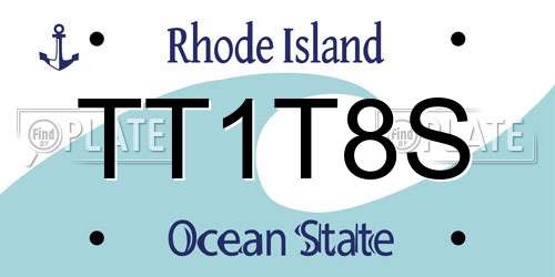 TT1T8S Rhode Island License Plate