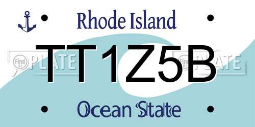 TT1Z5B Rhode Island License Plate
