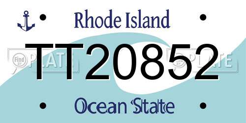 TT20852 Rhode Island License Plate