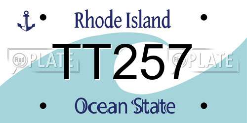 TT257 Rhode Island License Plate