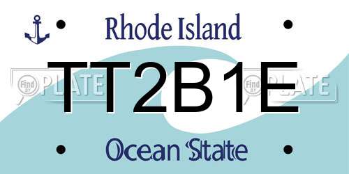 TT2B1E Rhode Island License Plate